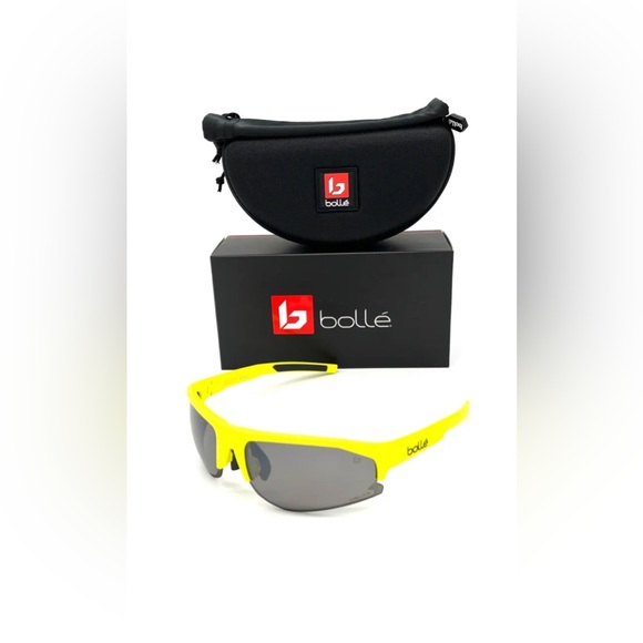 BOLLE BOLT 2.0  Acid Yellow Matte / Volt Gun  Polarized  67mm Sunglasses - Picture 2 of 4